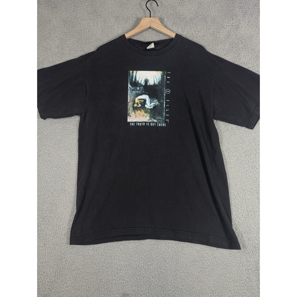 Vintage X Files The Truth Is Out There Fox Mulder T Shirt Sz XL 2001 Faded Black
